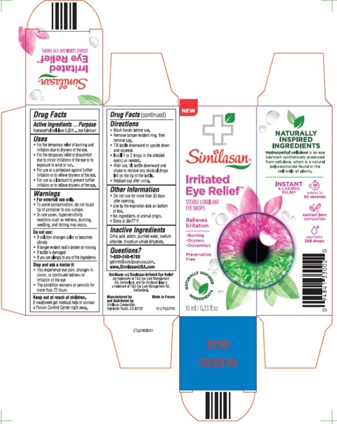 Irritated Eye ReliefSterile Lubricant Eye Drops 포장