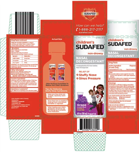 Childrens SudafedNasal Decongestant packaging