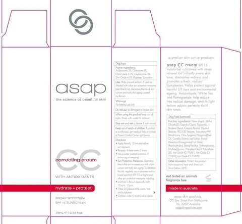 correcting cream Broad Spectrum SPF 15asap 포장