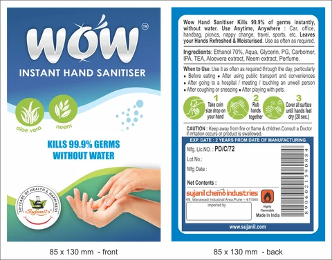 WOW Hand Sanitizer packaging