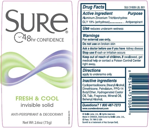 Sure Invisible Solid Fresh and Cool 포장