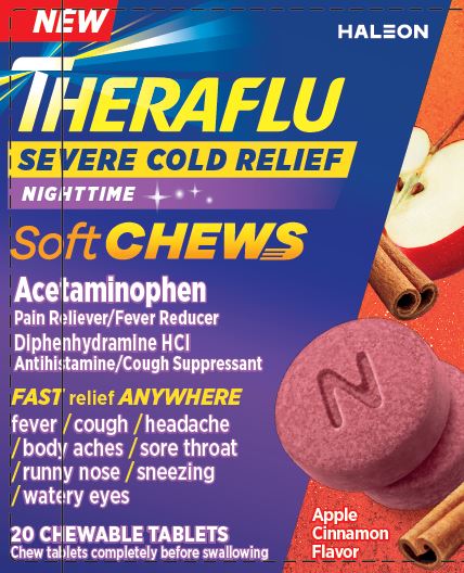 Theraflu Severe Cold Relief Nighttime Soft Chews packaging