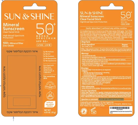 Sun and Shine - Mineral Sunscreen Clear Facial Stick SPF 50 포장
