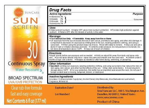 Total Suncare Sunscreen SPF 30 포장