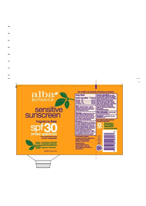 Alba Botanica Sensitive FF Sunscreen SPF30 포장