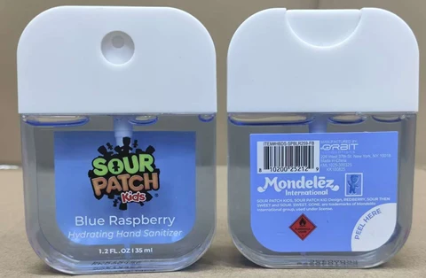 Sour Patch Kids Hand Sanitizer Blue Raspberry packaging
