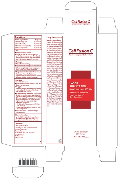 Cell Fusion C Laser Sunscreen Broad Spectrum SPF 50 포장