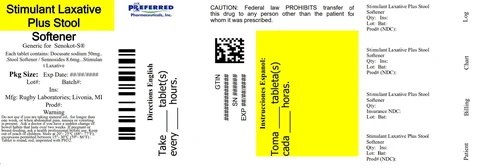 Stimulant Laxative Plus Stool Softener packaging