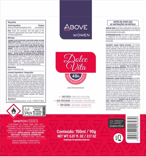 Antiperspirant Above Dolce Vita 포장