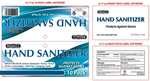 Beauty Formation Hand Sanitizer Individual 포장