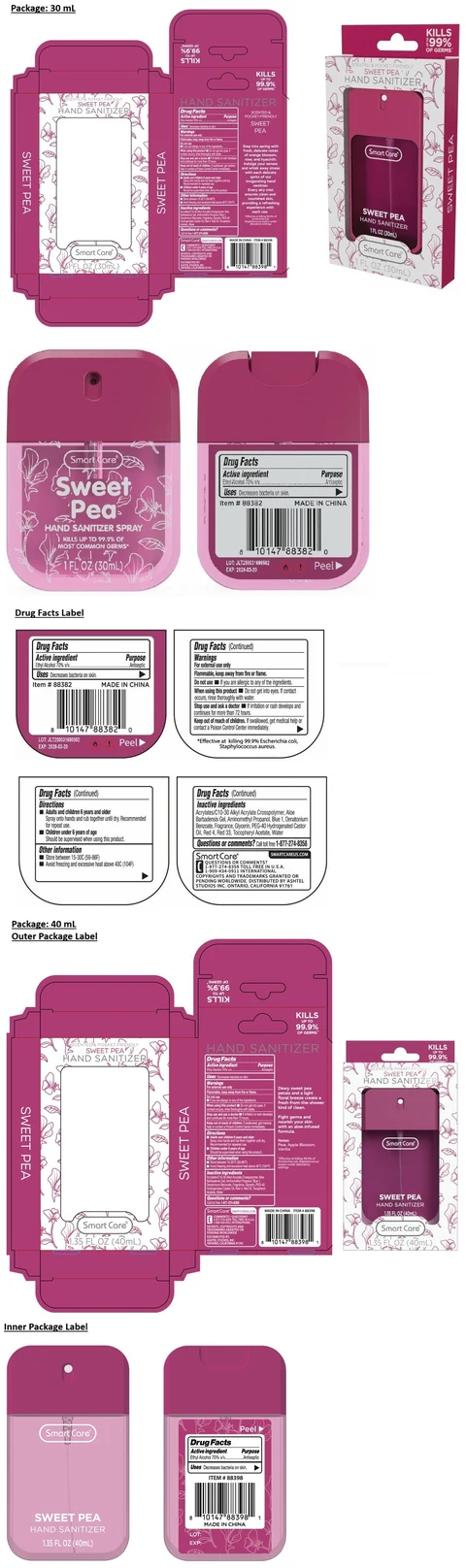 Smart Care Sweet Pea HAND SANITIZER 포장