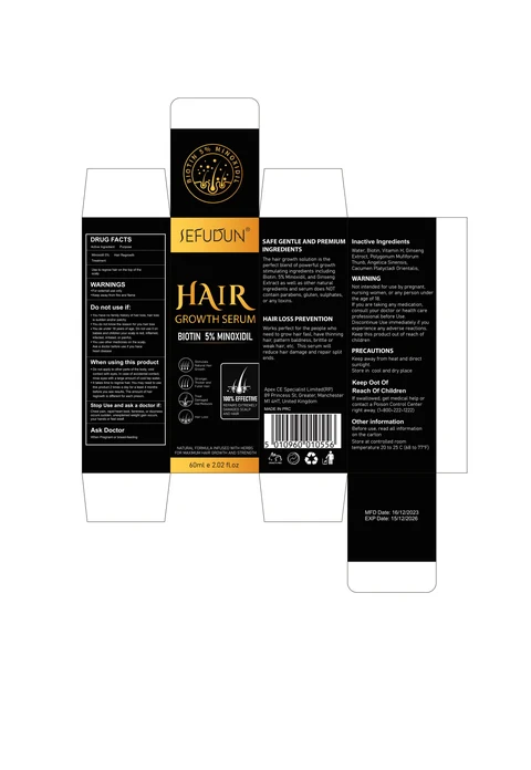 sefudun 5% Minoxidil Hair Growth serum 포장