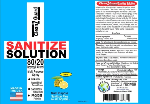 CLEANZGUARD SANITIZE packaging