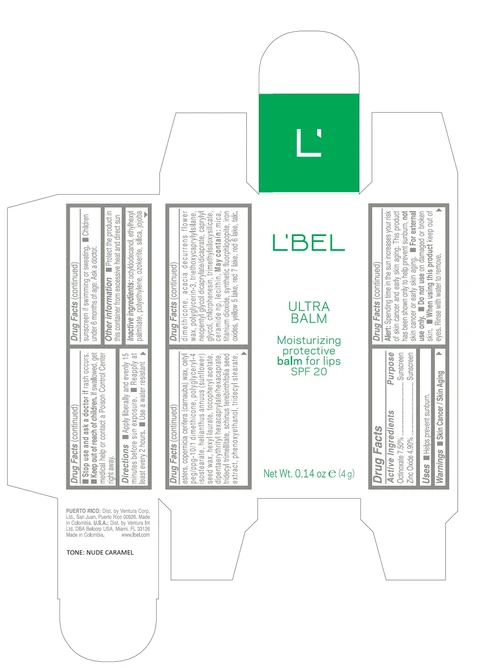 Ultra Balm Moisturizing Protective Balm for lips SPF 20 Nude Caramel 포장