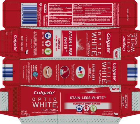 Colgate Optic White Platinum Stain-Less 포장