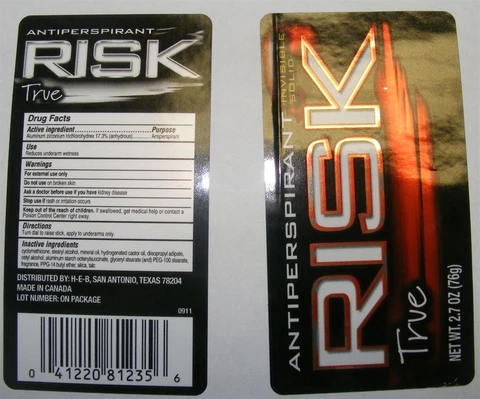 Risk True Invisible Solid Antiperspirant packaging