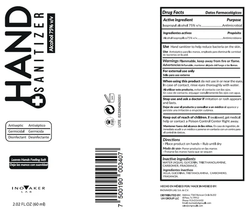 Inovaker Lab Hand Sanitizer packaging