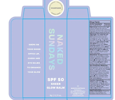 SPF50 SHEER GLOW BALM CHAMPAGNE 9g 포장