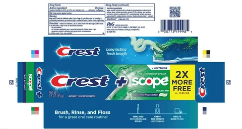 Crest PlusScope plus Whitening Outlast Mint 포장