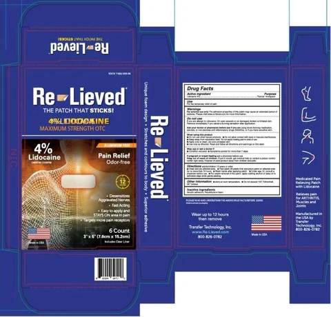 Re-Lieved Lidocaine Patch 포장