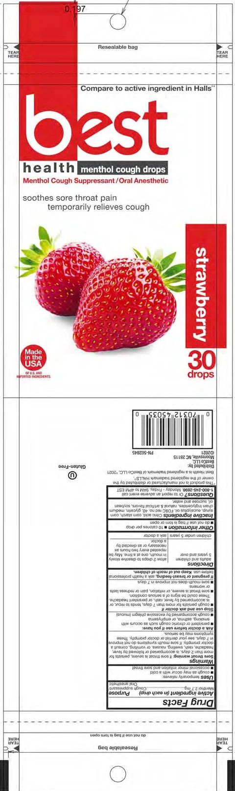 Strawberry Cough Drops packaging