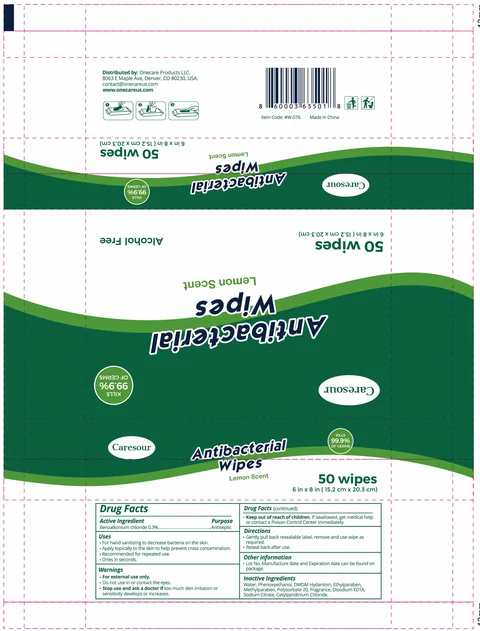 Caresour Antibacterial Wipes Lemon Scented 포장
