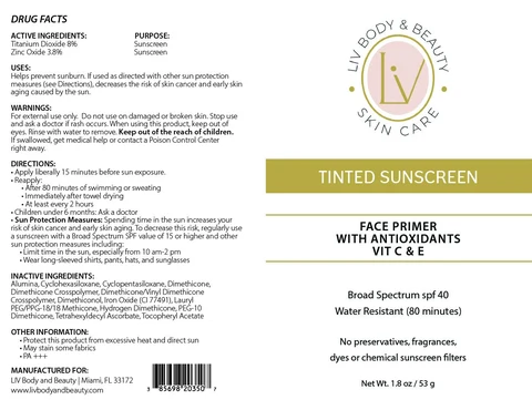 Tinted Sunscreen Face Primer packaging