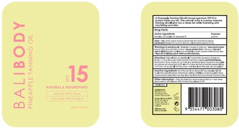 Bali Body Pineapple Tanning Oil SPF15 포장