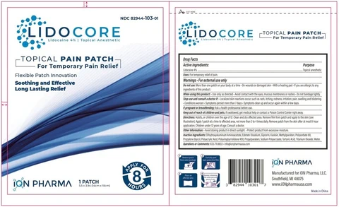 LIDOCORE (single unit patch) packaging