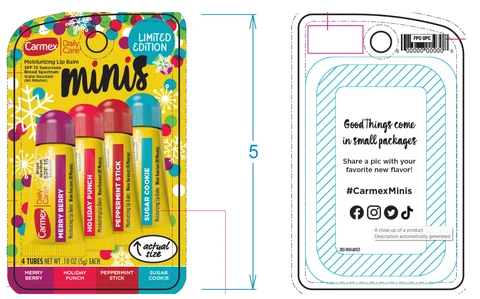 Carmex Daily Care Moisturizing Lip Balm SPF15 Broad Sprectrum Minis Holiday 포장