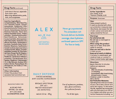 ALEX MD PHD Tinted Mineral Sunscreen 포장