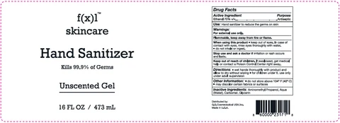 f(x)l Skin Care Hand Sanitizer packaging