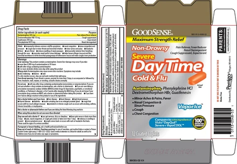 good sense severe day time cold and flu packaging