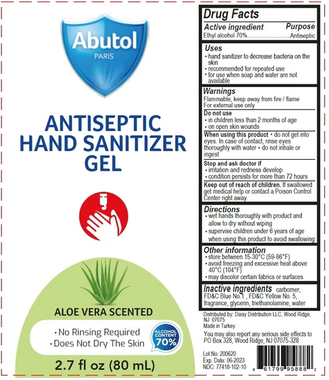 Abutol PARIS ANTISEPTIC HAND SANITIZER packaging