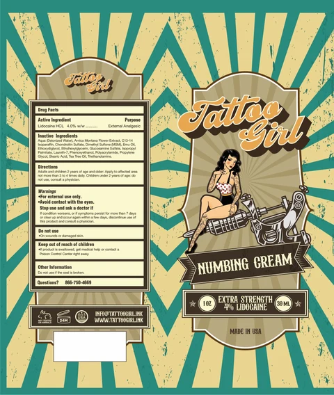 TattooGirl Numbing packaging