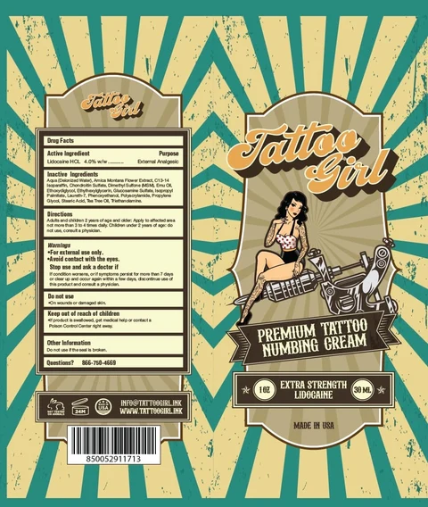 TattooGirl Tattoo Numbing packaging