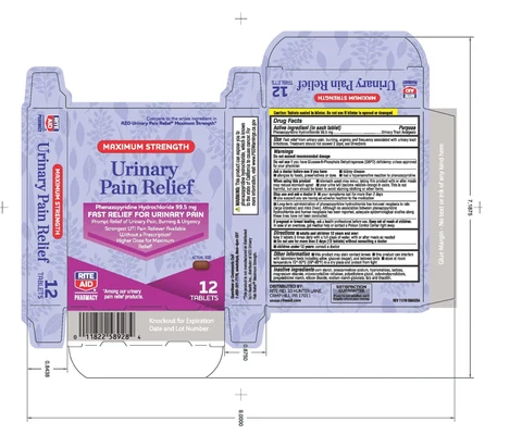 Rite Aid Maximum Strength Urinary Pain Relief packaging