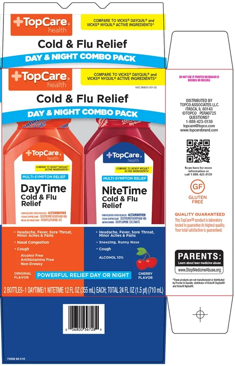 TopCare Day Time Nite Time Cold and Flu Relief packaging