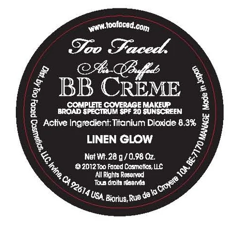 Too Faced BB Creme Complete Coverage Make-UpSPF-20 LINEN GLOW packaging