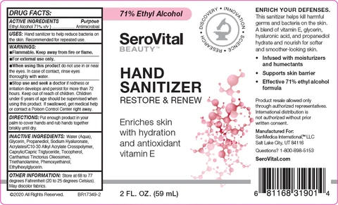 Serovital Beauty - Hand Sanitizer Restore and Renew 포장