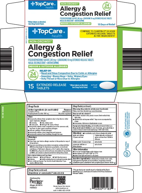 topcare allergy and congestion relief 포장