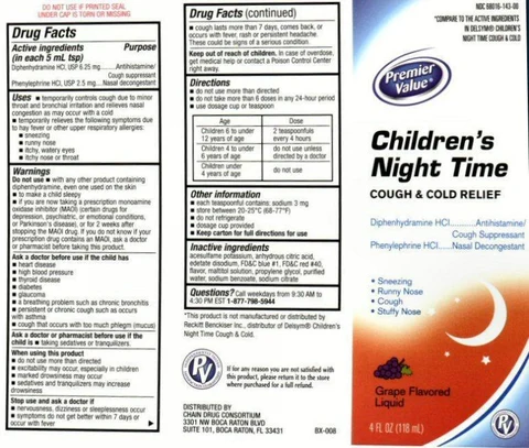 Childrens Night TimeCOUGH and COLD RELIEF packaging