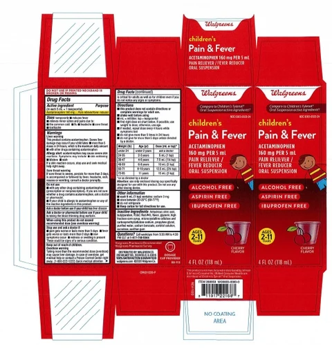 Childrens Pain and Fever Cherry flavor packaging