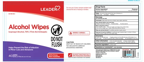 Leader Alcohol 70 Isopropyl Alcohol packaging