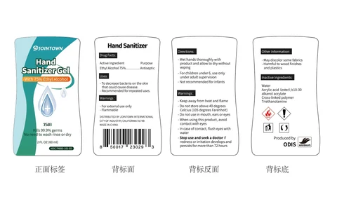 Hand Sanitizer packaging