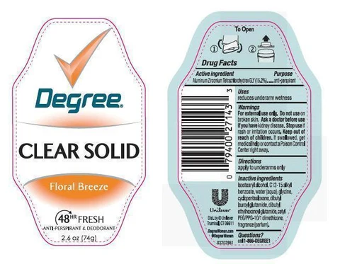 DegreeClear Solid Floral Breeze Antiperspirant and Deodorant 포장