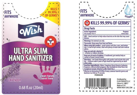 Wish Ultra Slim hand sanitizer packaging