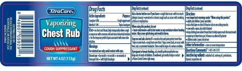 XtraCare Vaporizing Chest Rub packaging