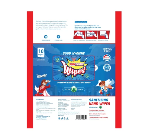 Tri-Titans Funk Fighter Hand Sanitizing Wipes packaging