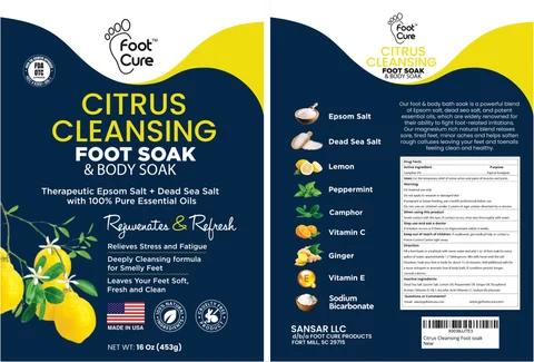 Citrus Cleansing Foot Soak and Body Soak packaging